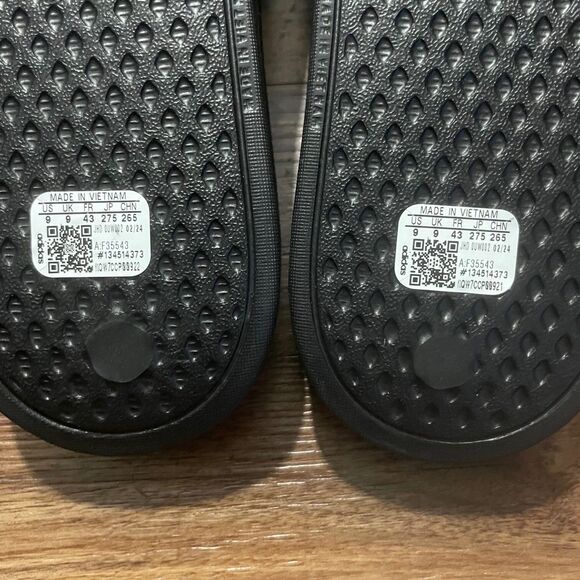 Adidas Adilette Aqua Comfort Slides Unisex Mens Size 9 Women Size 10 Black White main image 4